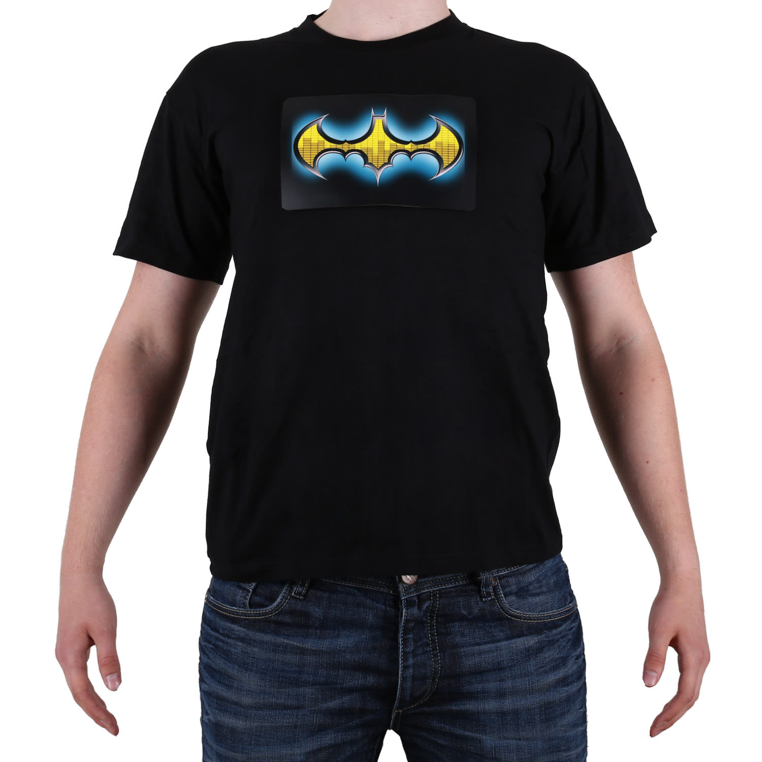 DVOBOJNA LED MAJICA, DIZAJN BATMAN, VELIČINA XL
