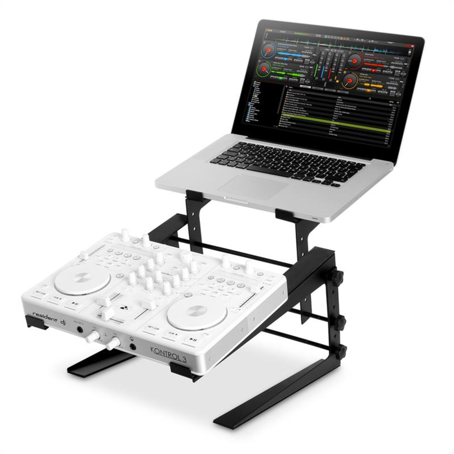 DJX-250 stojalo za prenosni računalnik in miks-pult/controller, črn 