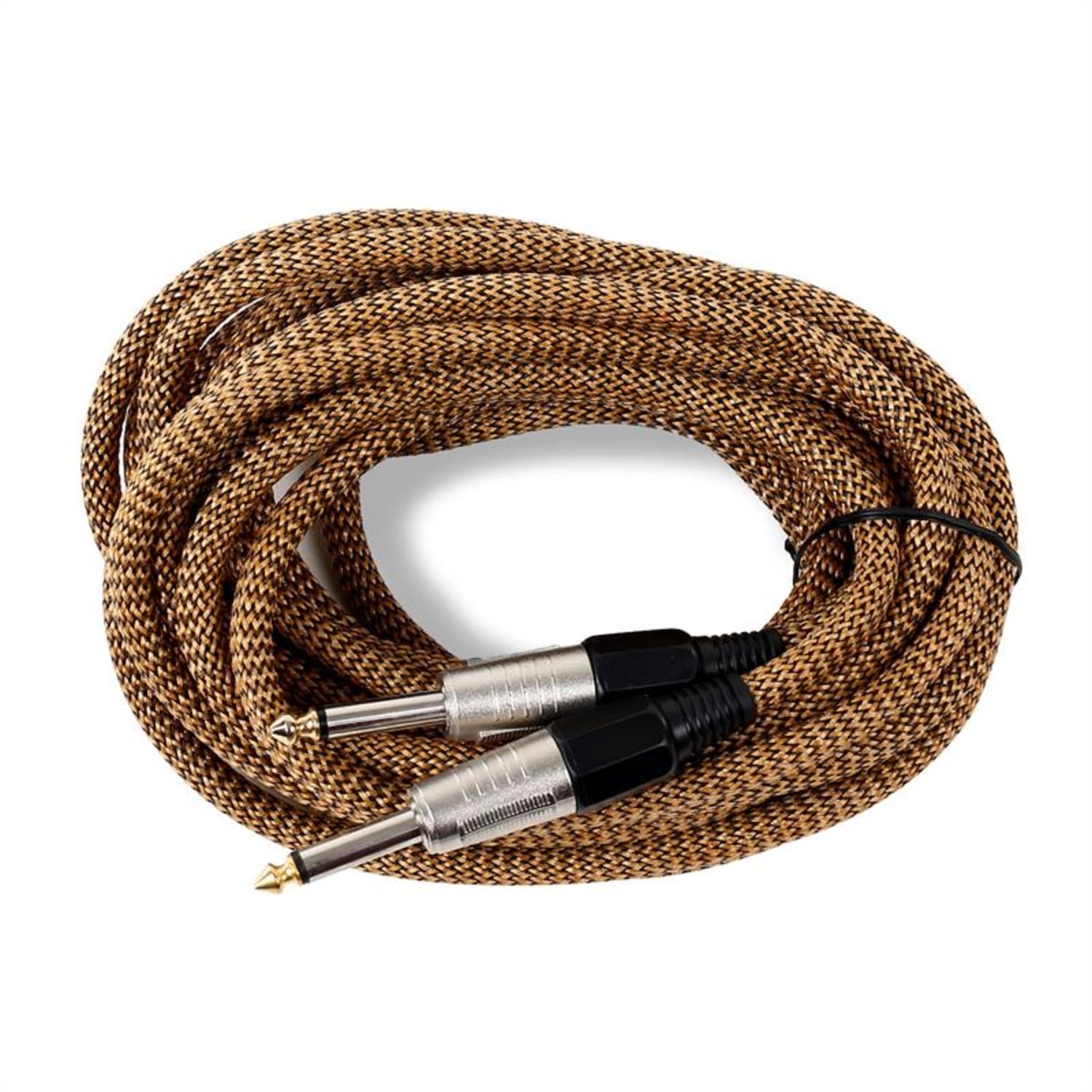 6,35-MM JACK KABEL, 6 M, MONO, TEKSTIL ZLATNO-CRNI 