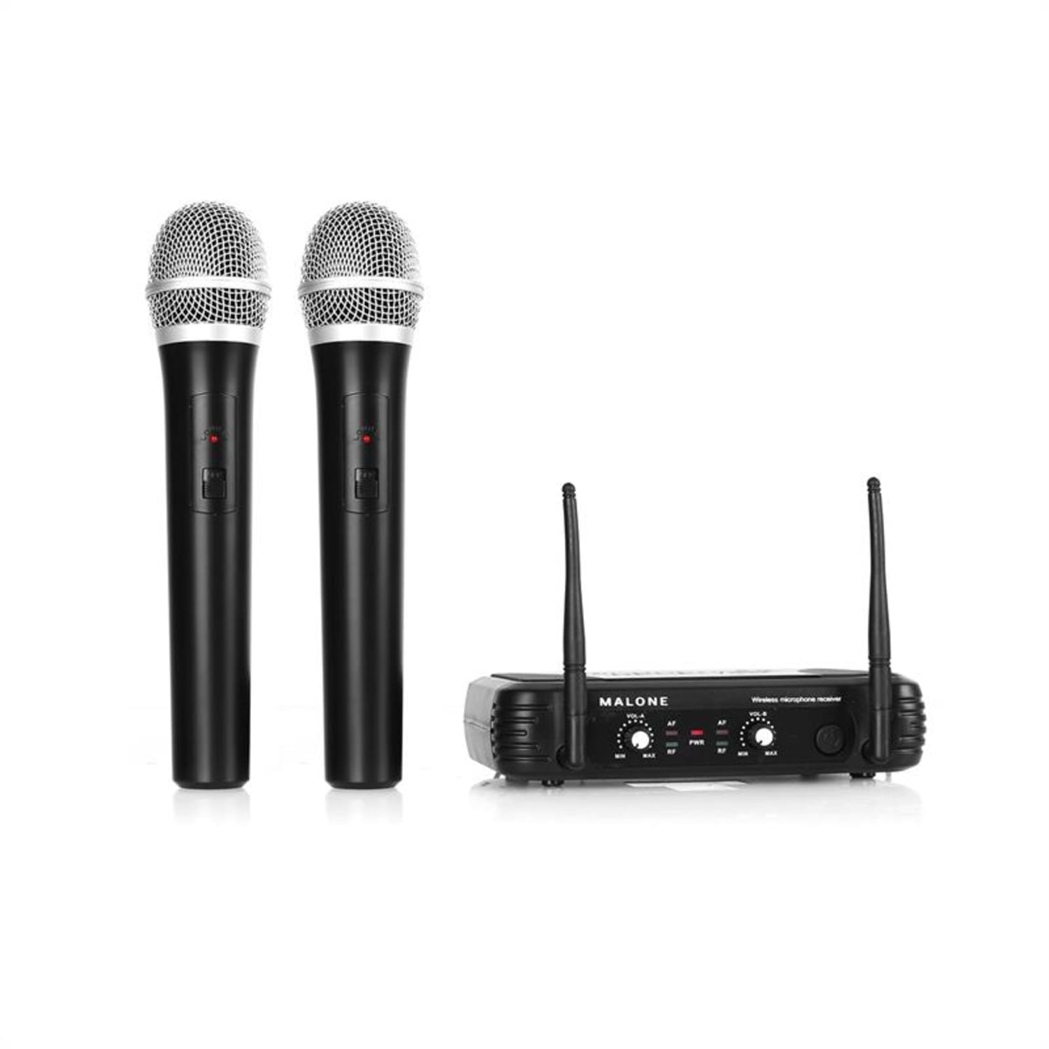 UHF-250 Duo1 2-kanavainen langaton UHF-mikrofonisetti 2 x käsimikrofoni
