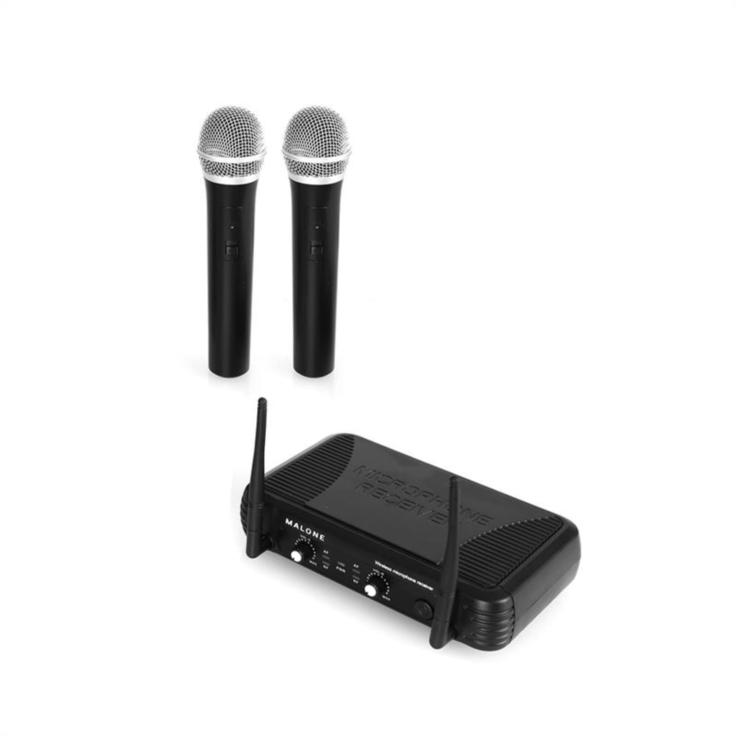 UHF-250 Duo1 2-kanavainen langaton UHF-mikrofonisetti 2 x käsimikrofoni
