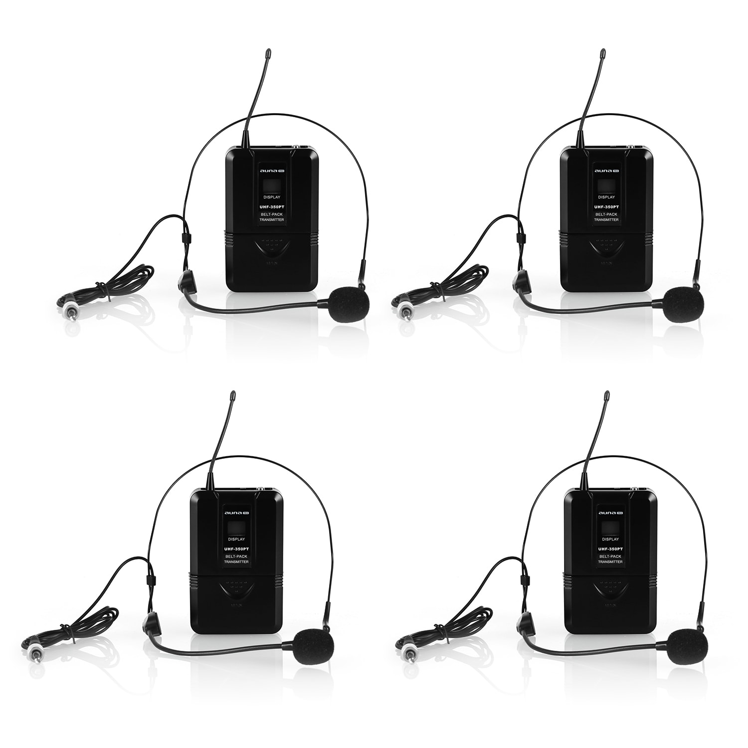 UHF-550-2 Quartett2 Set micro UHF sans fil 4 canaux 4 x Micros casques