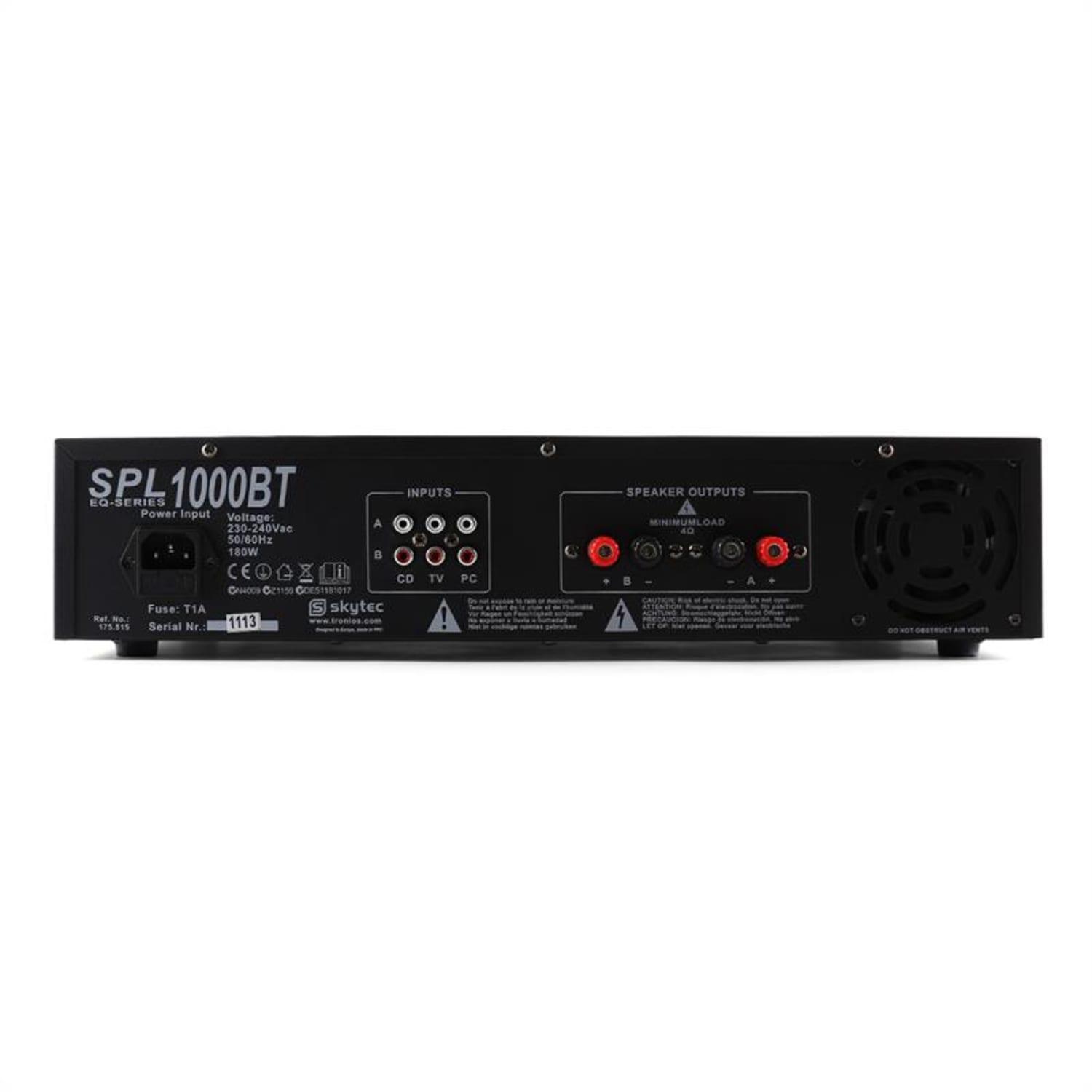 SPL 1000BT Wzmacniacz HiFi-PA Bluetooth AUX LED EQ Equalizer / Bluetooth | 2x 500 W (4 Ohm) / 2x 350 W (8 Ohm) | Czarny