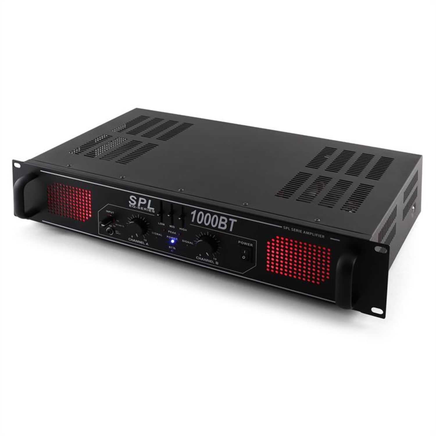 SPL 1000BT Wzmacniacz HiFi-PA Bluetooth AUX LED EQ Equalizer / Bluetooth | 2x 500 W (4 Ohm) / 2x 350 W (8 Ohm) | Czarny