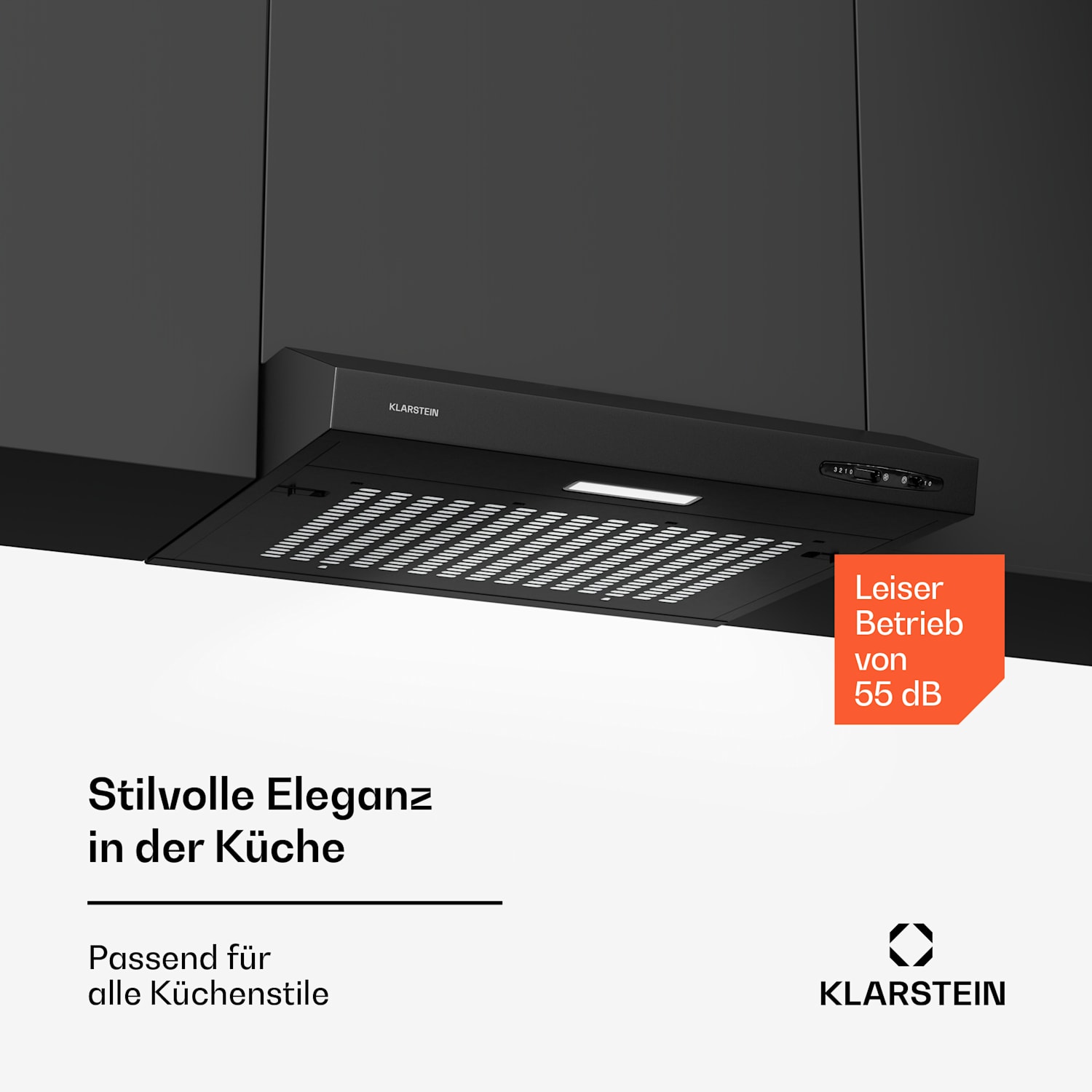 UW60BL Dunstabzugshaube 60 cm Abzug Unterbau LED 210 m³/h 