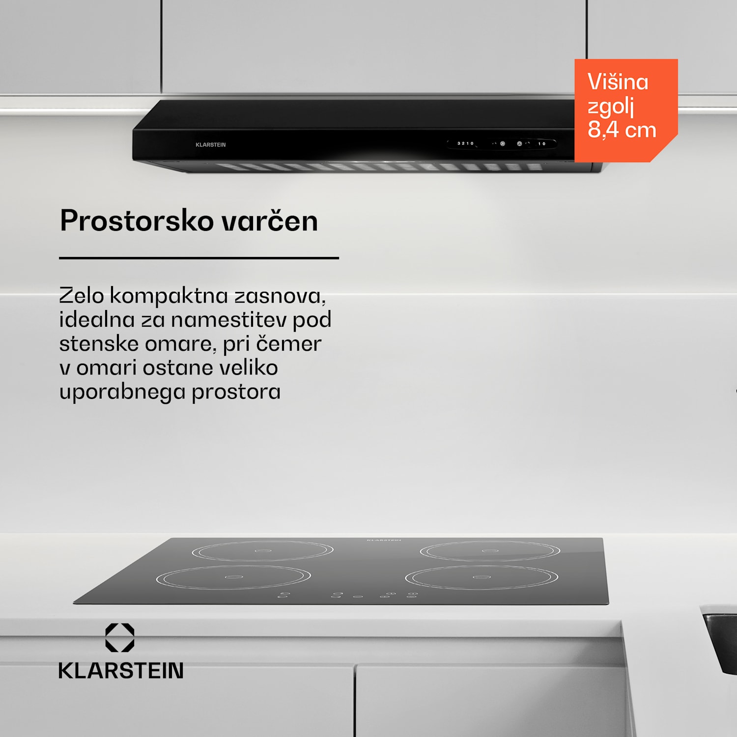 UW60BL Ekstraktorska napa za štedilnik 115 W Stainless jeklo, črn 