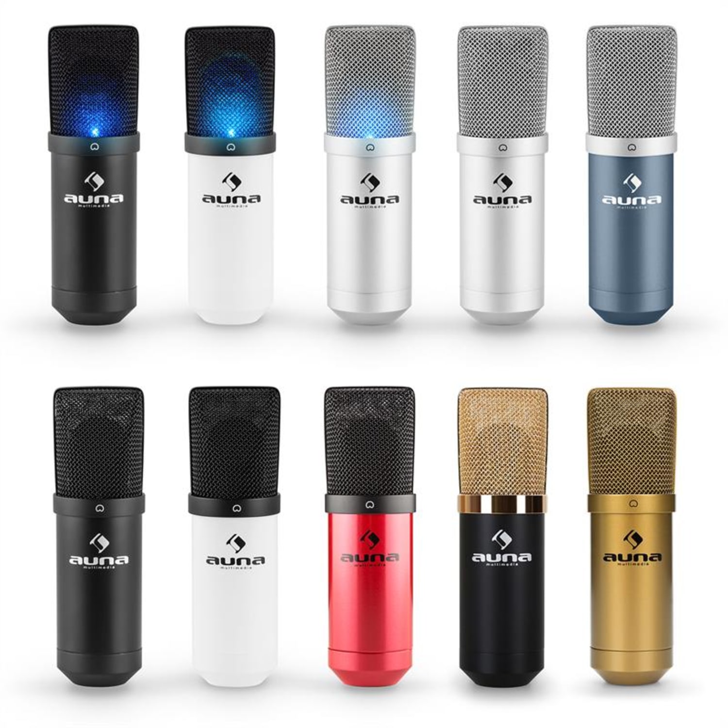 MIC-900BG USB mikrofon, černo-zlatý,kardioidní studiový Černá | gold