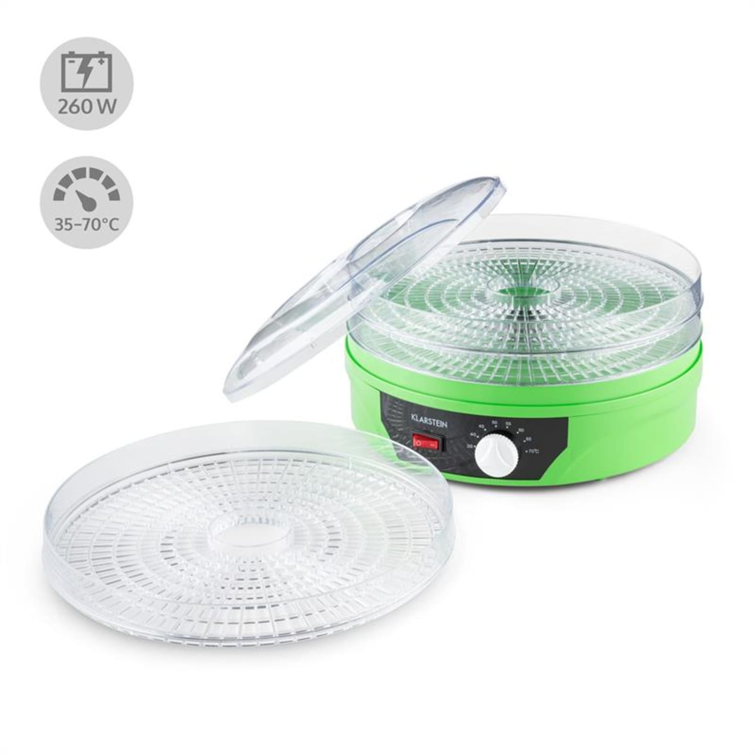 Klarstein Sunfruit Dehydrator, zöld, szárító, 260 W 