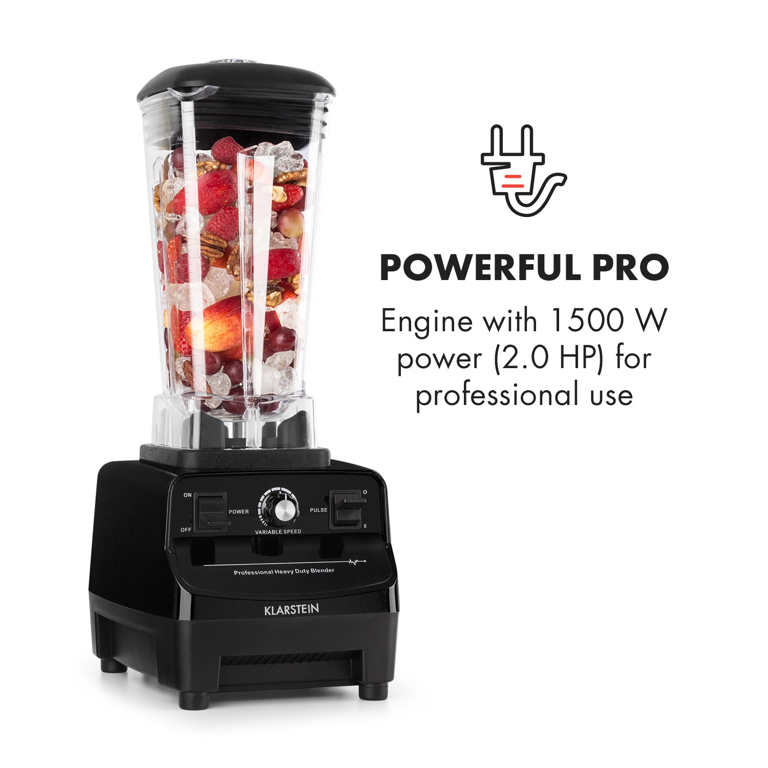 Klarstein Herakles 3G, asztali mixer, 2 l Fekete