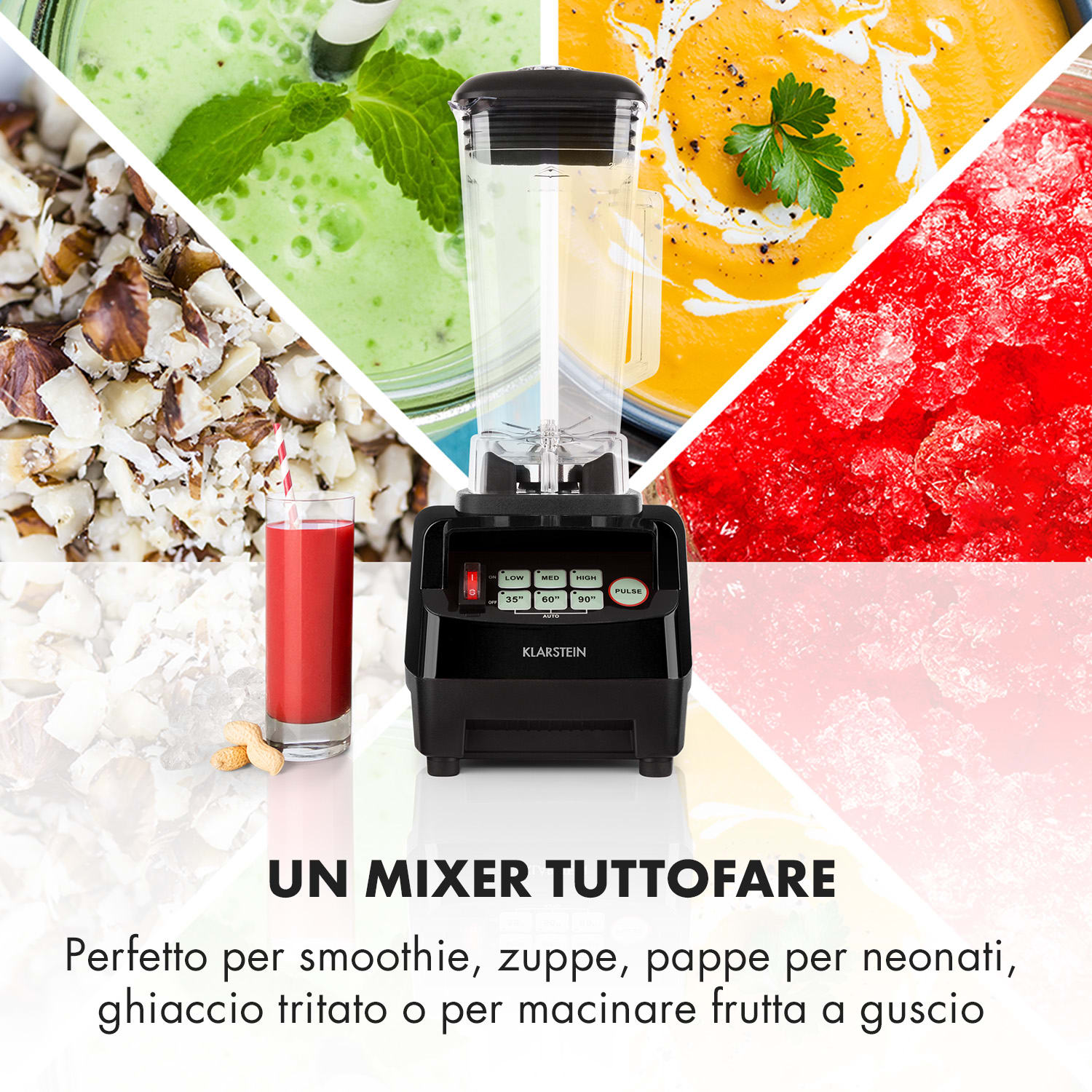 Herakles 5G frullatore da tavolo blender 1500 W 2 litro nero Nero