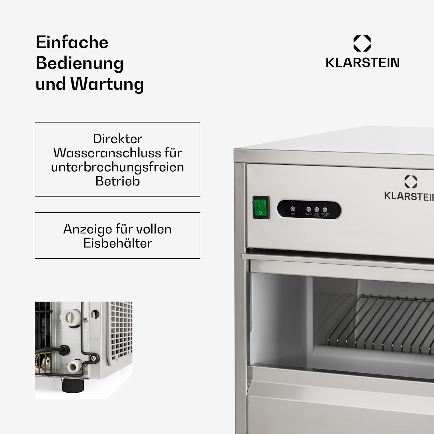 Powericer XL Eiswürfelmaschine Industrie 145W 20 kg/d 3,5 kg Behälter XL