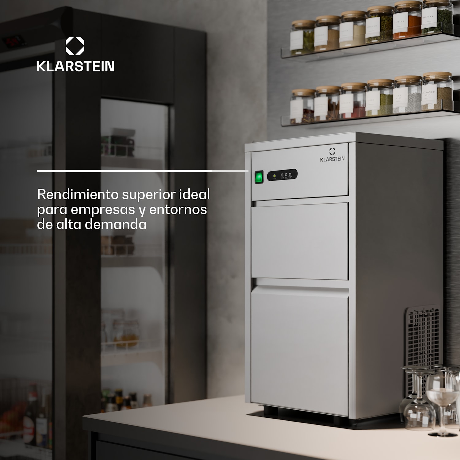 Powericer-XL Fabricador de hielo industrial Máquina de cubitos 20kg/24h XL