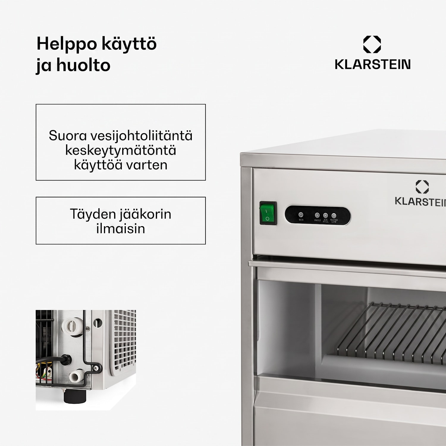 Jääpalakone 240W 20kg/päivä ruostumatonta terästä XL