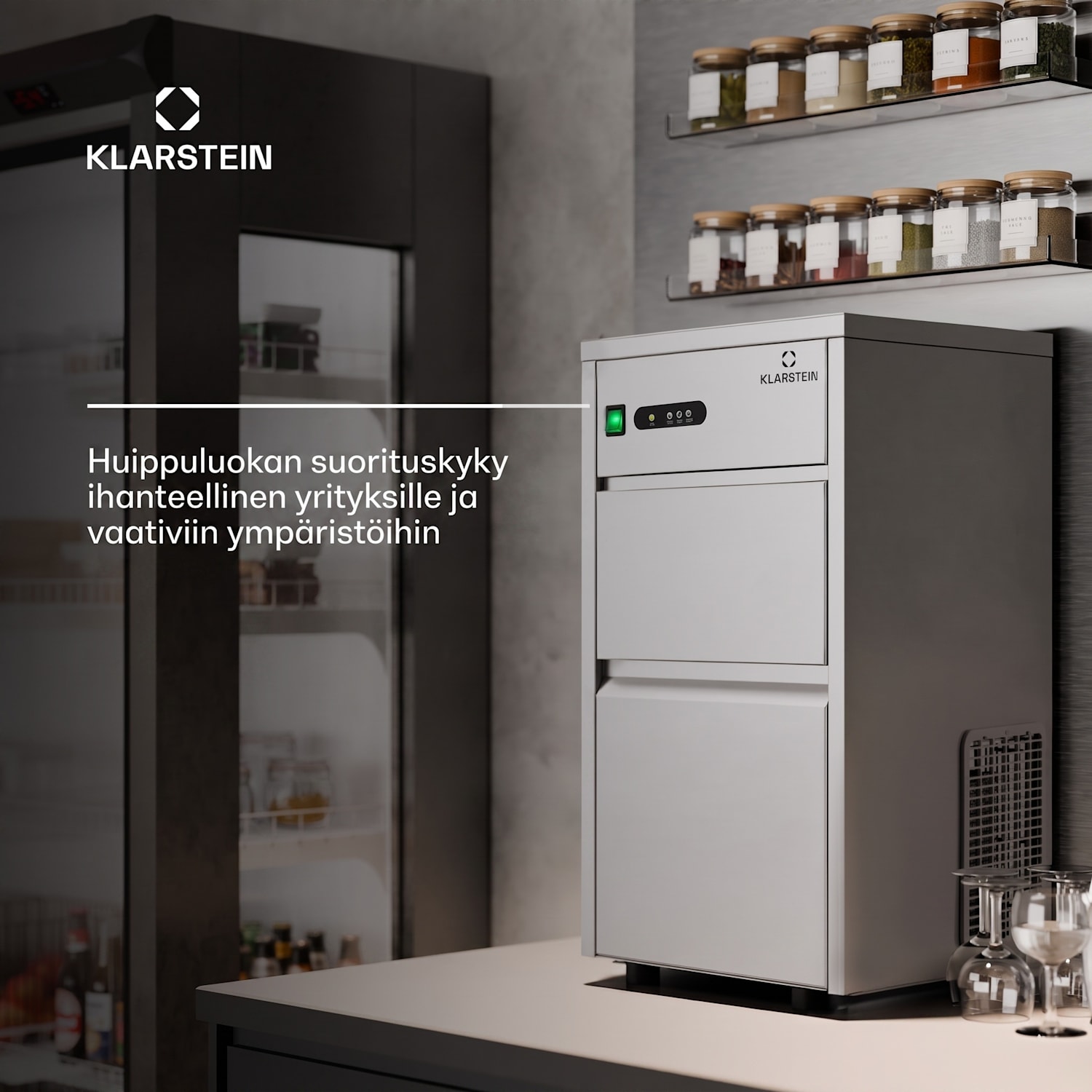 Jääpalakone 240W 20kg/päivä ruostumatonta terästä XL