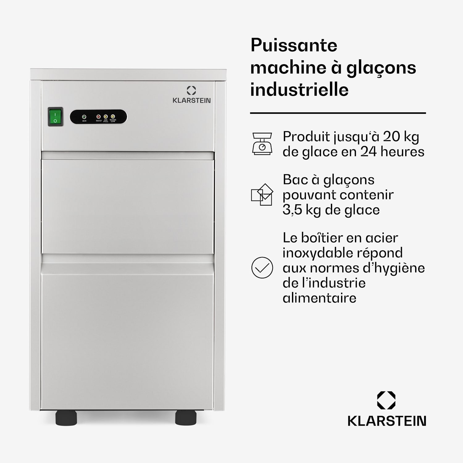 Machine à glaçons industrielle 145W 20kg/jour XL