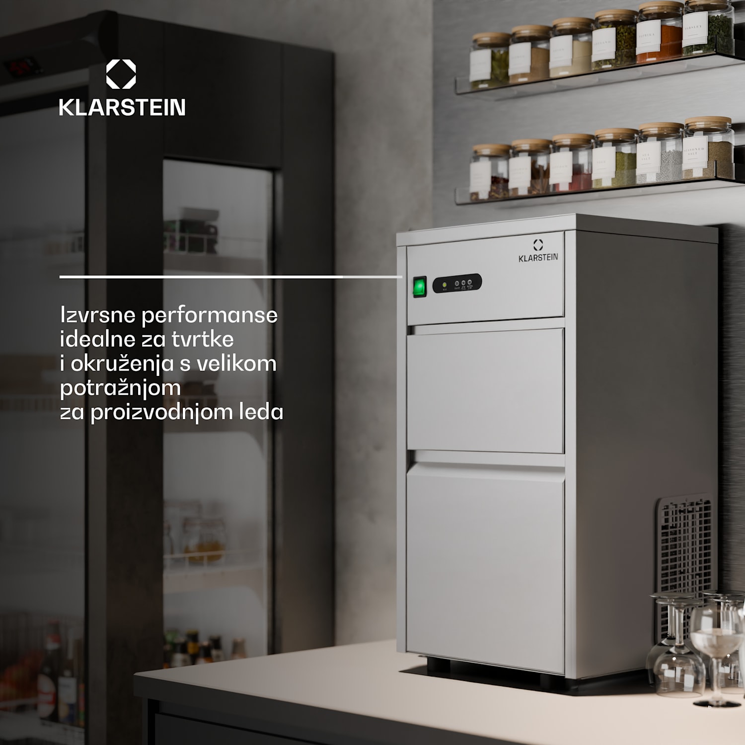 Powericer XL, ledomat, 240 W, 20 kg / dan, od nehrđajućeg čelika XL