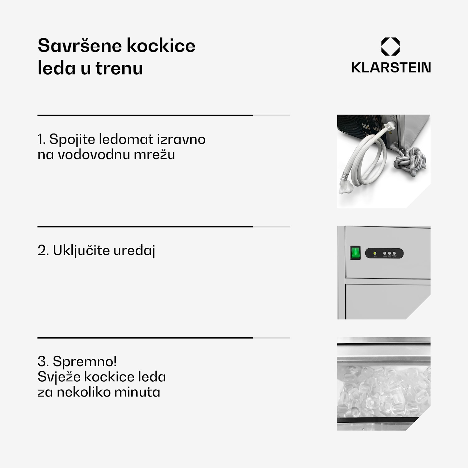 Powericer XL, ledomat, 240 W, 20 kg / dan, od nehrđajućeg čelika XL