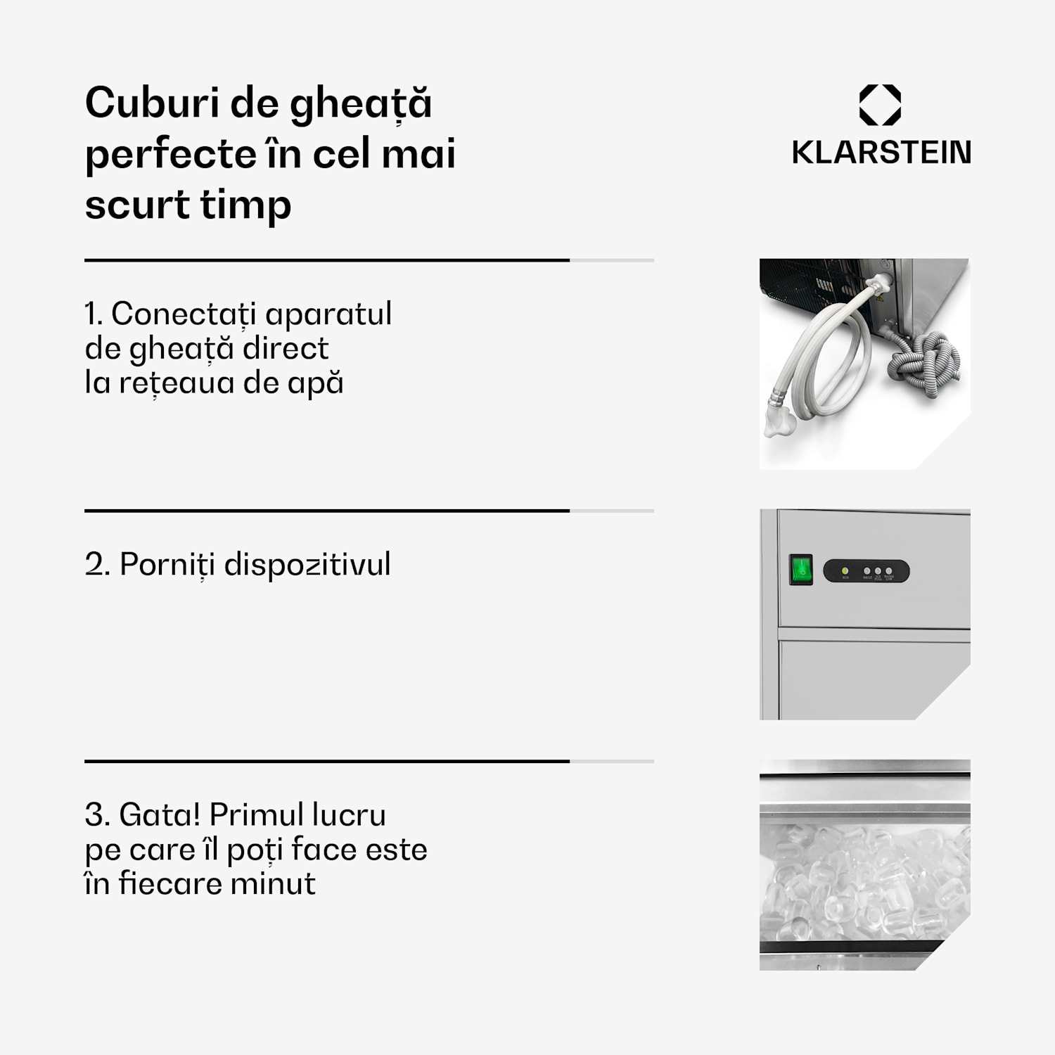 Industrie mașină de gheață 145W 20 kg / zi, din oțel inoxidabil XL