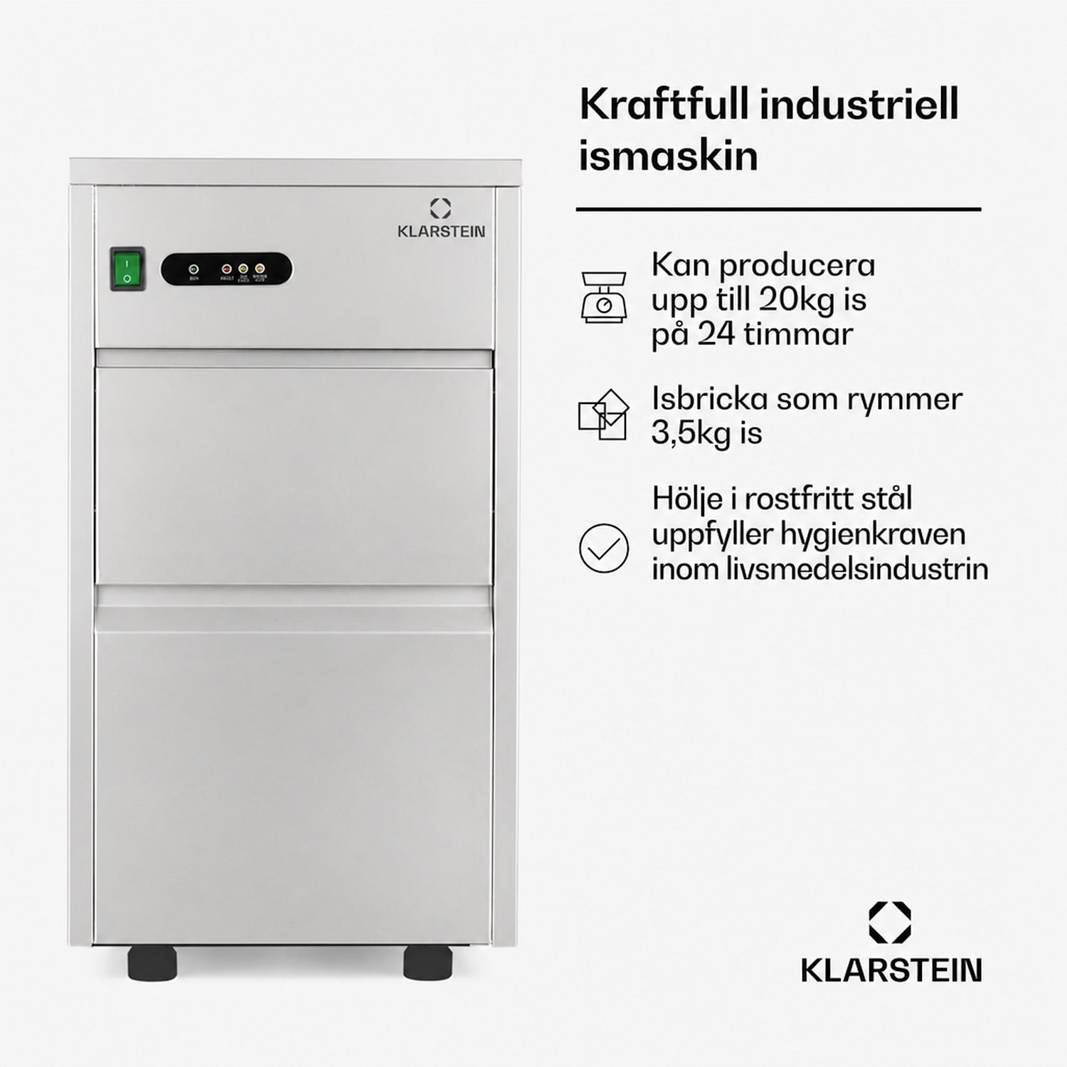 Powericer XL industriismaskin 240 W 20 kg/dag rostfritt stål XL