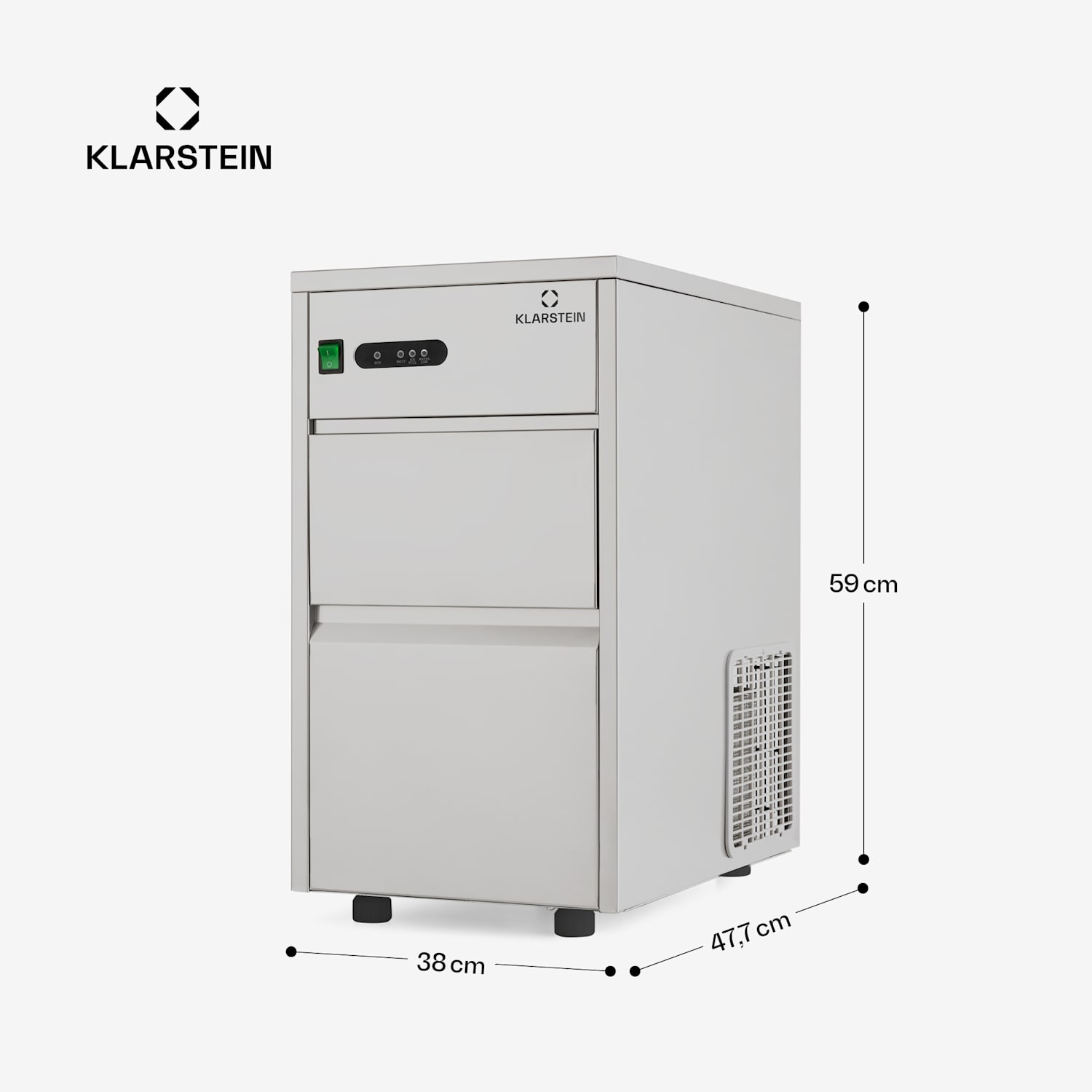 Industrie mașină de gheață 145W 20 kg / zi, din oțel inoxidabil XL