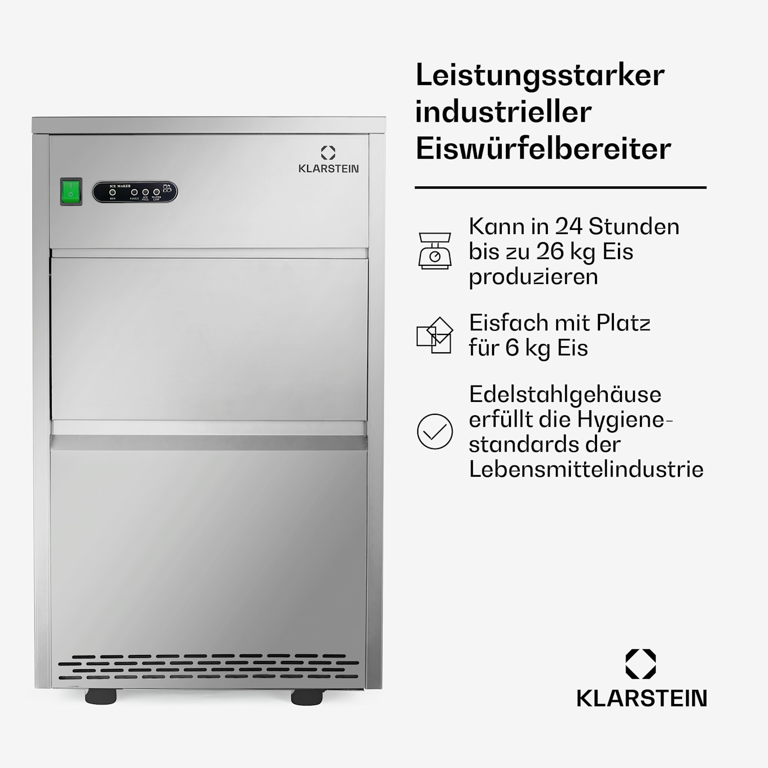 Machine à glaçons industrielle 160W 25kg/jour XXL