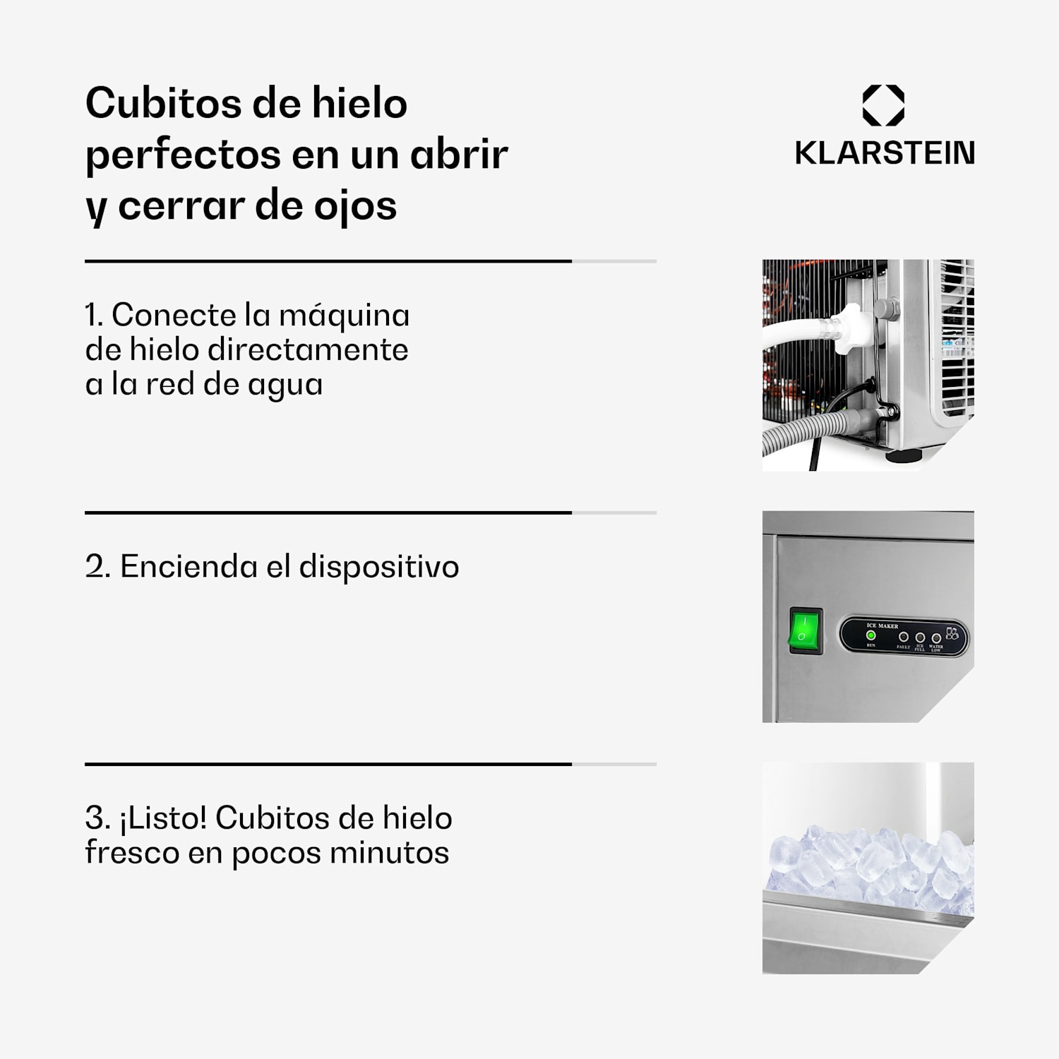 Powericer-XXL máquina hielo fabricador de cubitos 25kg/24h acero inox XXL