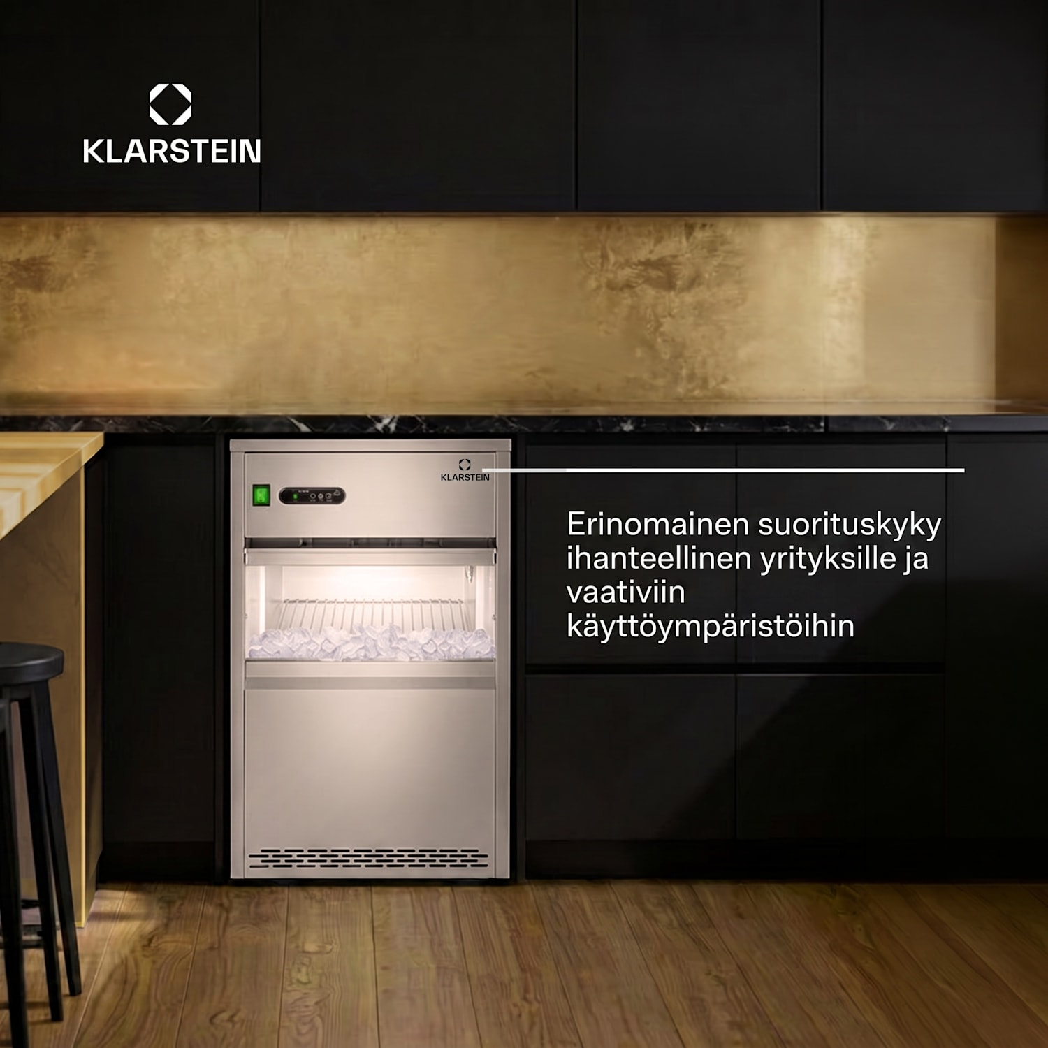 Jääpalakone 240W 25kg/päivä ruostumatonta terästä XXL