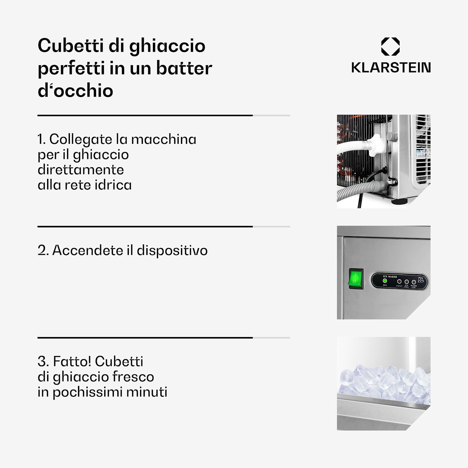 Powericer XXL - macchina per cubetti ghiaccio 160W 25Kg/giorno XXL