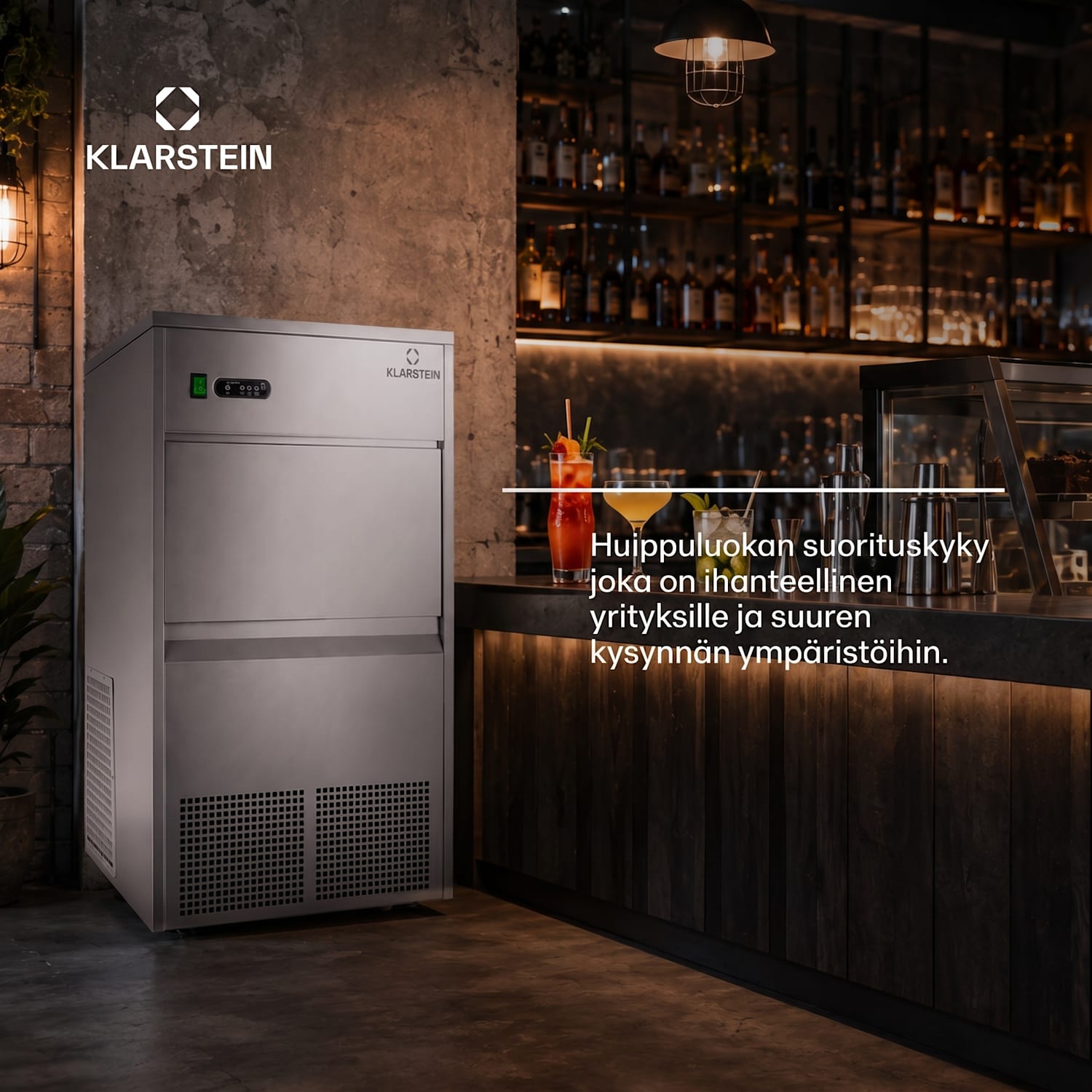 Jääpalakone 380W 50kg/päivä ruostumatonta terästä XXXL