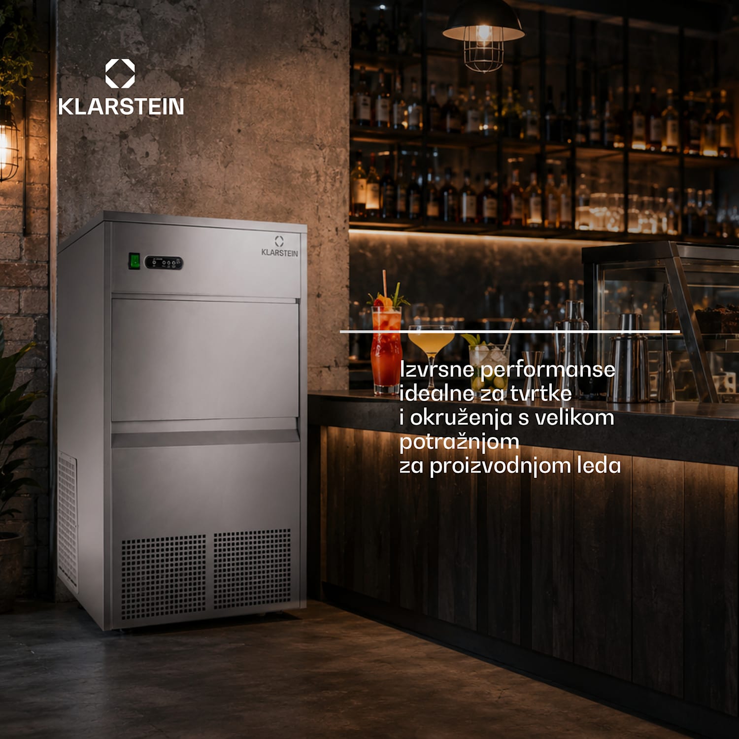 industrijsko postrojenje za proizvodnju kocki leda, 260 W, 50 kg / dan, od nehrđajućeg čelika XXXL