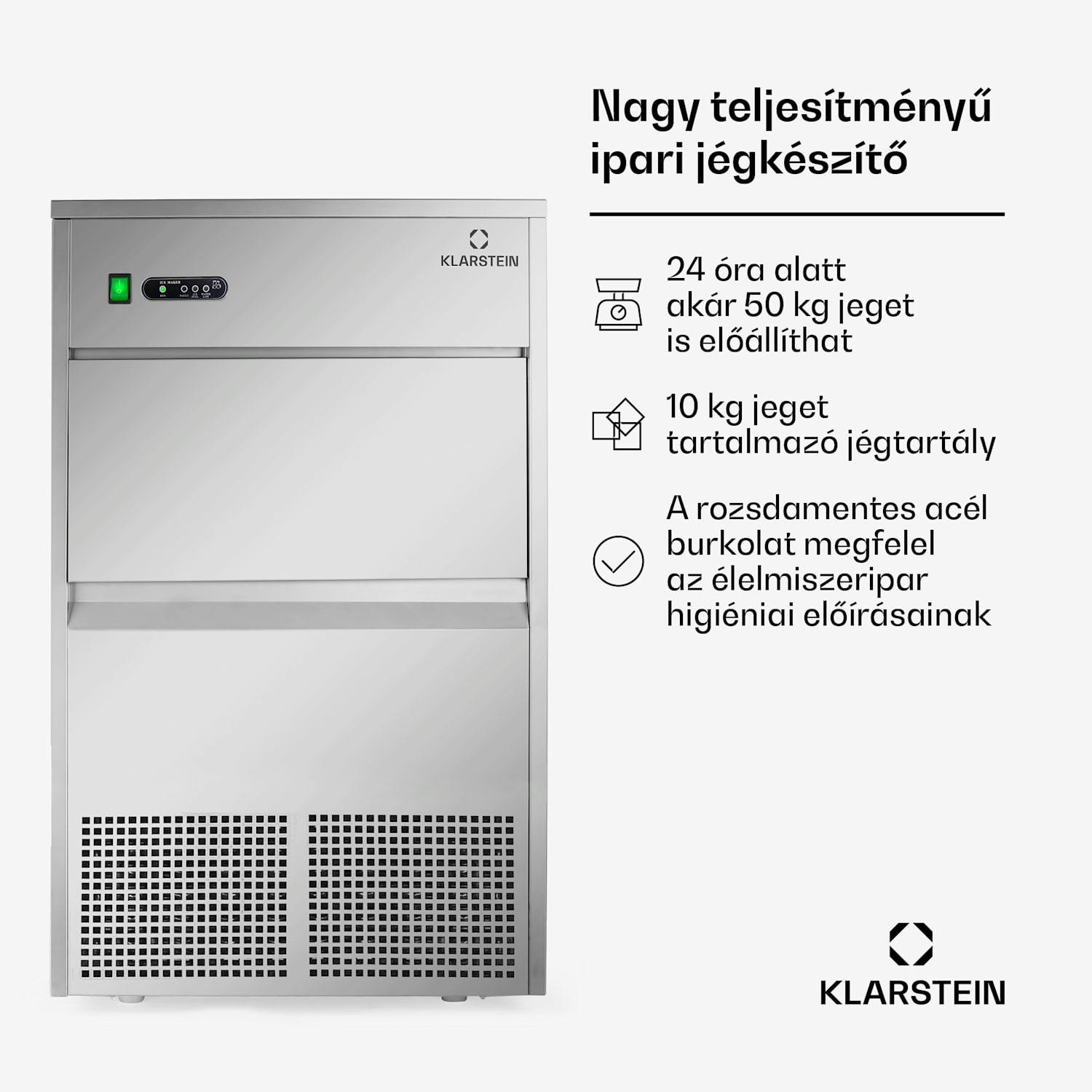Powericer XXXL, jégkocka készítő, ipari berendezés légkocka gyártáshoz, 260 W XXXL