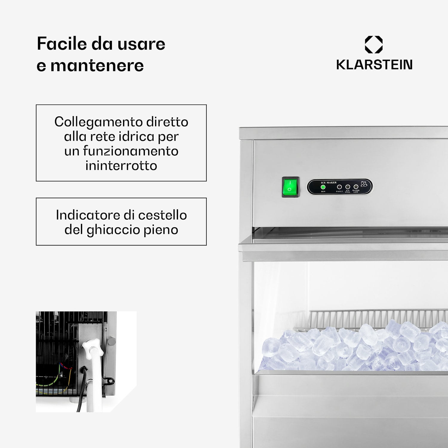Powericer XXXL - macchina per cubetti ghiaccio 260W 50Kg/giorno XXXL