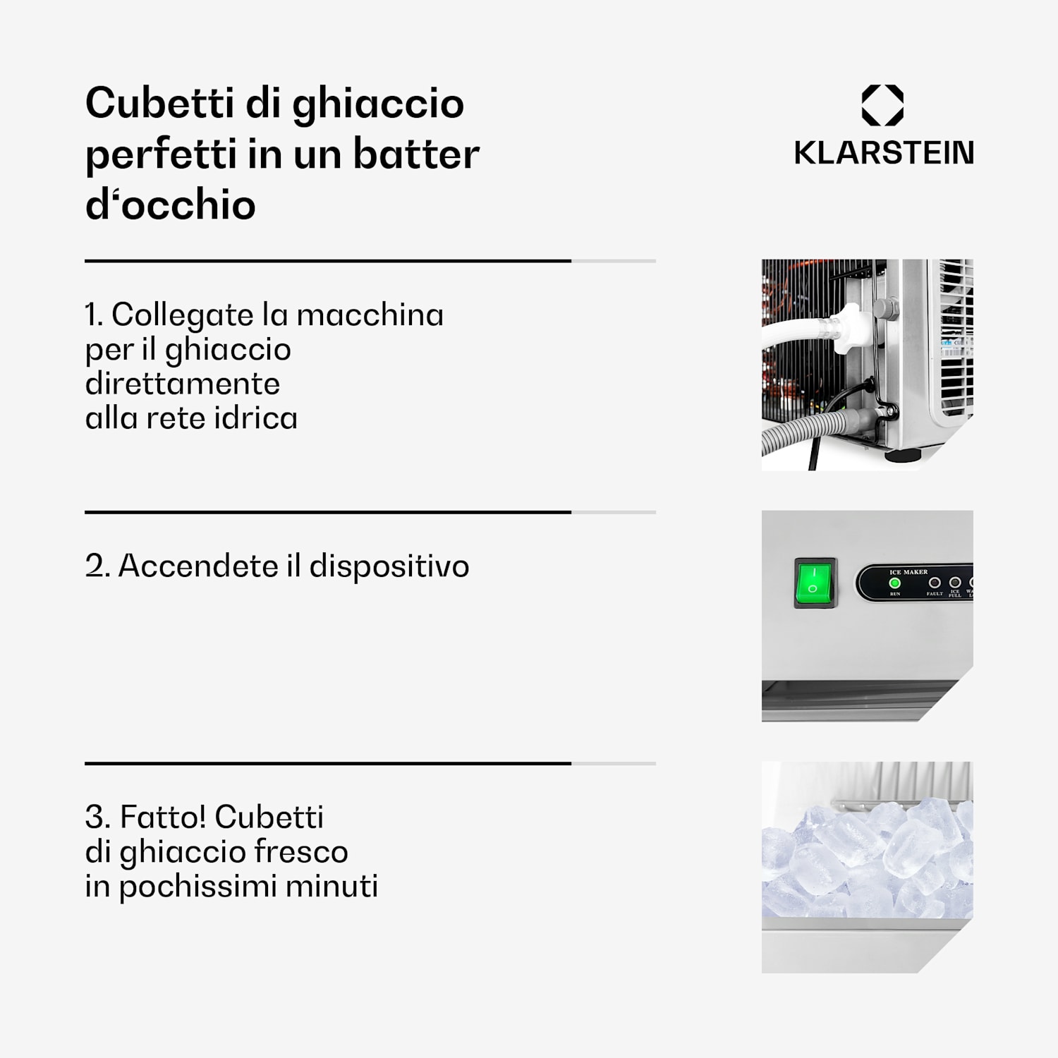 Powericer XXXL - macchina per cubetti ghiaccio 260W 50Kg/giorno XXXL