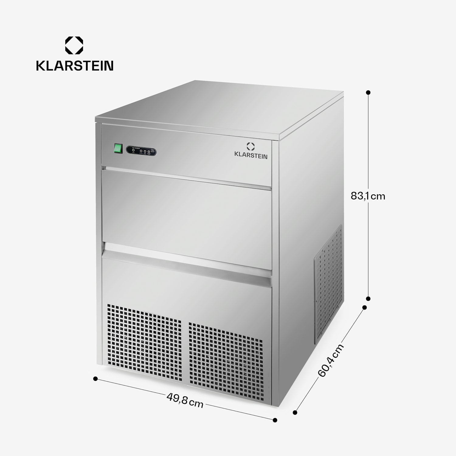 Industrie mașină de gheață 260W 50 kg / zi, din oțel inoxidabil XXXL