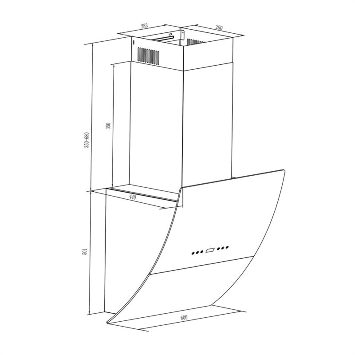 RGL60WH kuhinjska napa, 60 cm, 600m3/h 60 | Bijela