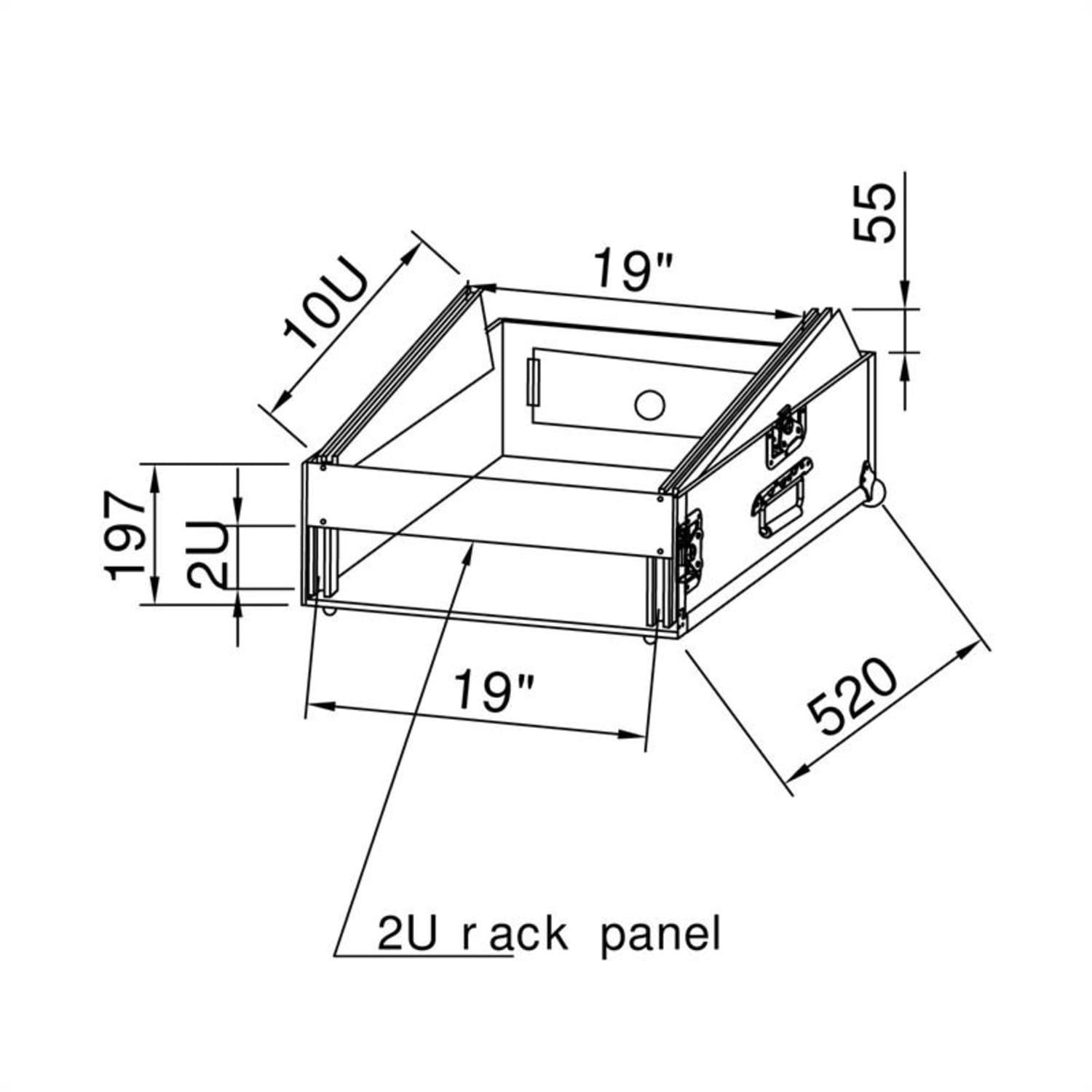 SC-MC2U, 19 ", 10U, 2U, куфар за стойки и техника 