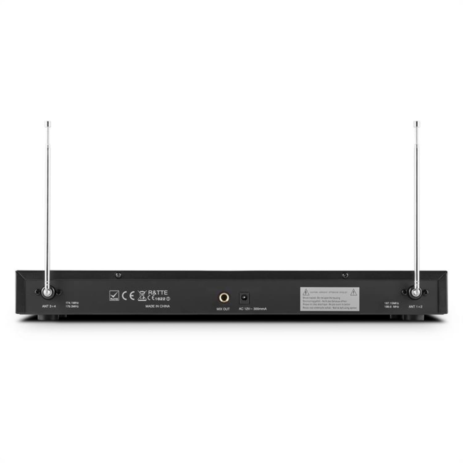 VHF4, set 4-kanalnih radijskih mikrofona, 3 x mikrofon, 1 x set za glavu, doseg 60 m 