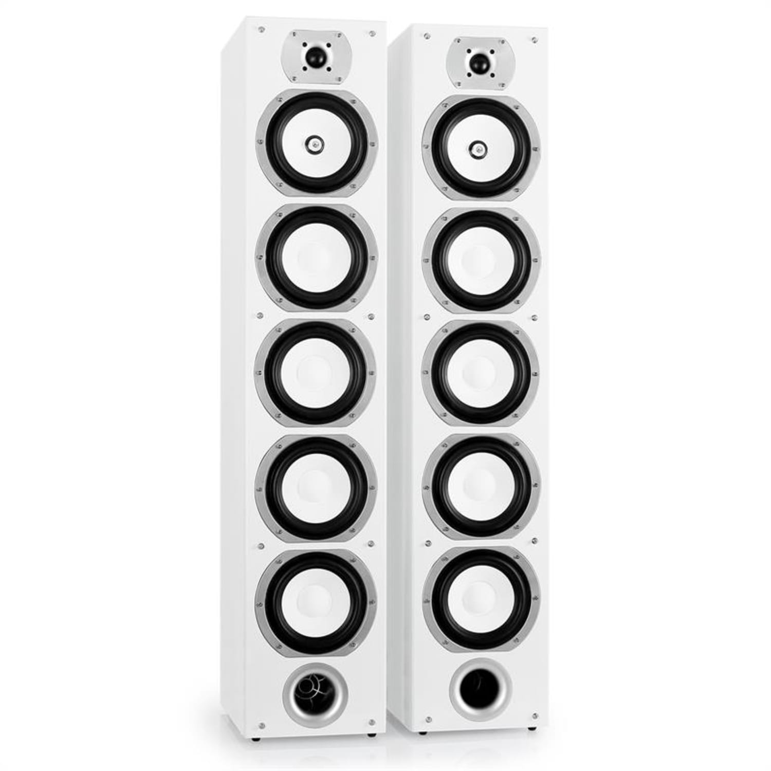 V7B Paire d'enceintes colonne 4 voies 16,5cm bassreflex -blanc Blanc