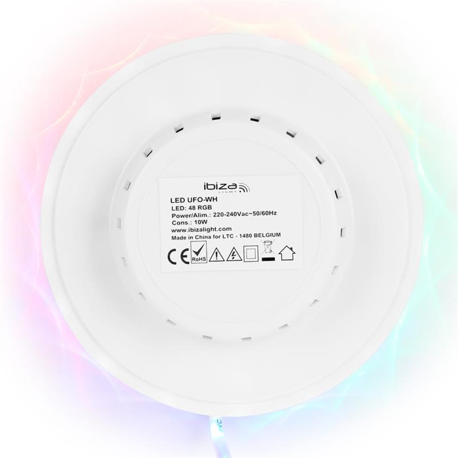 LED UFO Jeu de lumière avec micro RGB -blanc 