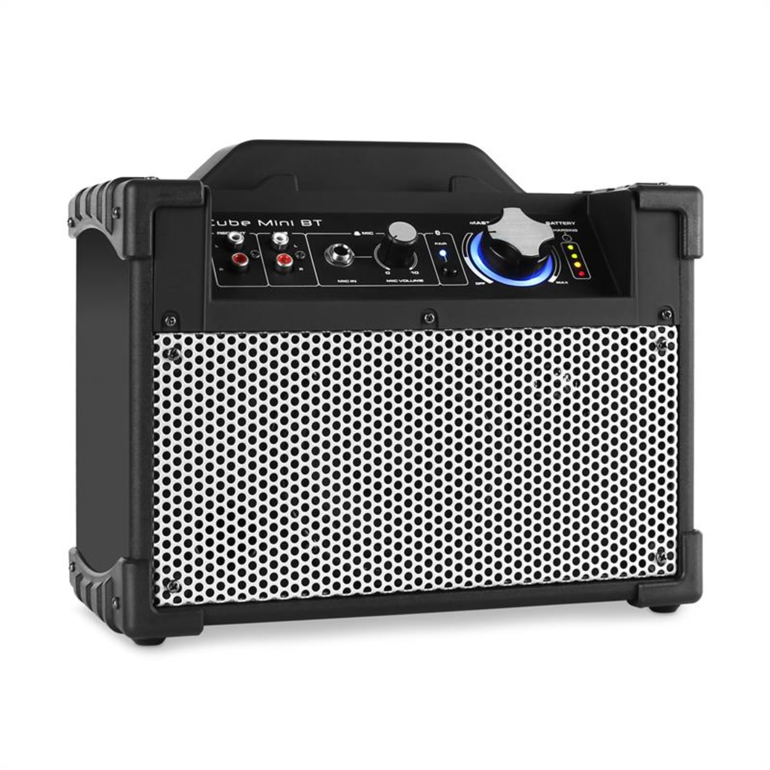 Mini Cube BT, hordozható PA hangfal, bluetooth, USB, AUX, fekete 