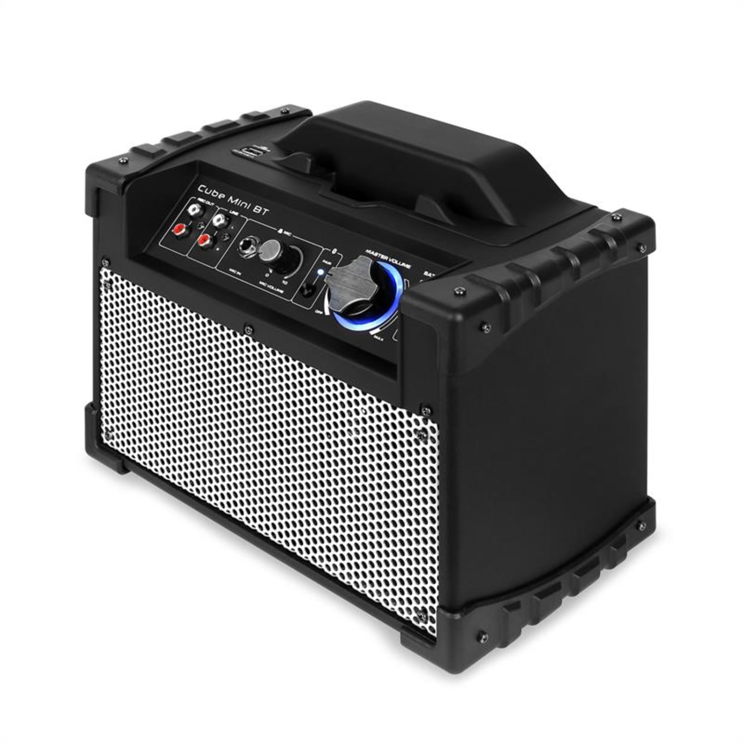 Mini Cube BT, hordozható PA hangfal, bluetooth, USB, AUX, fekete 