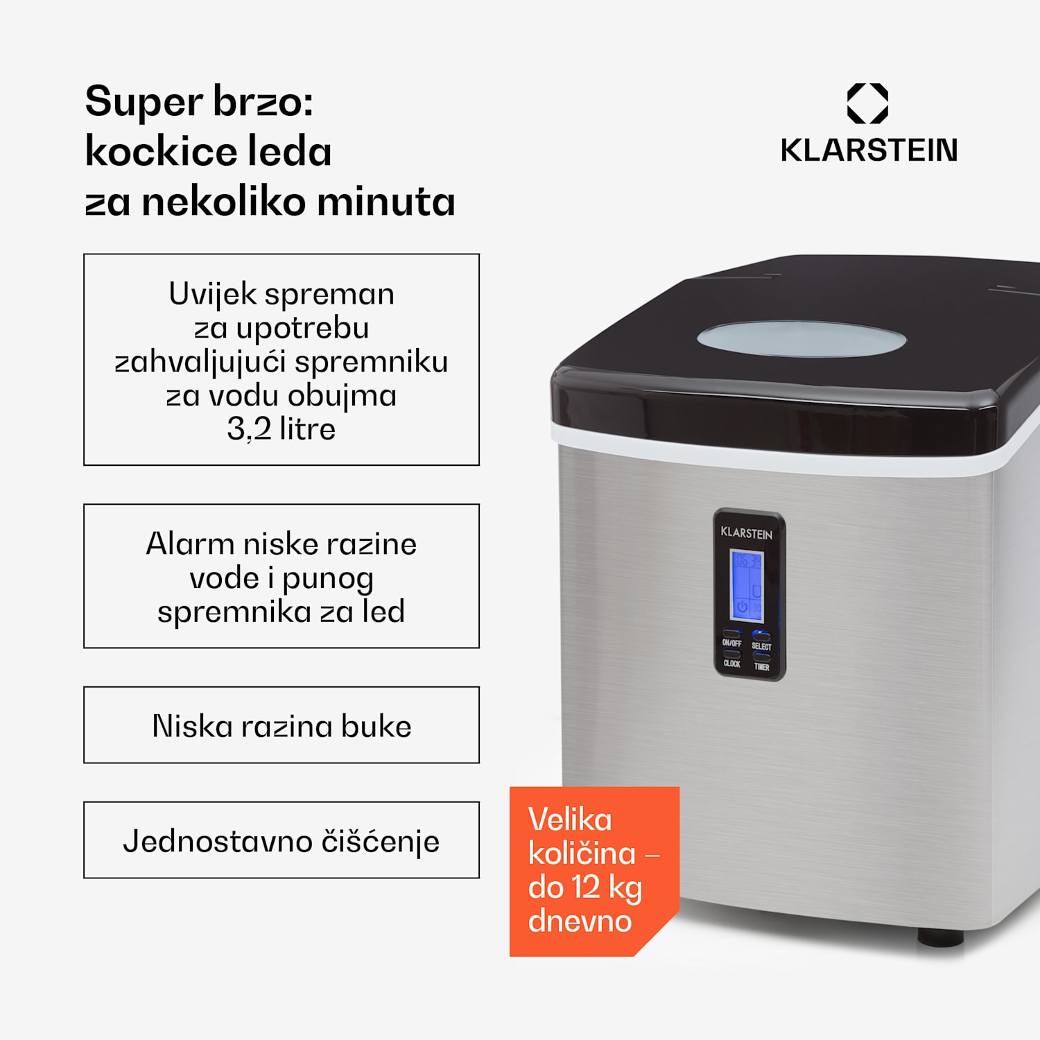 Mr. Black Frost Stroj za Led 150W Nehrđajući čelik Crna