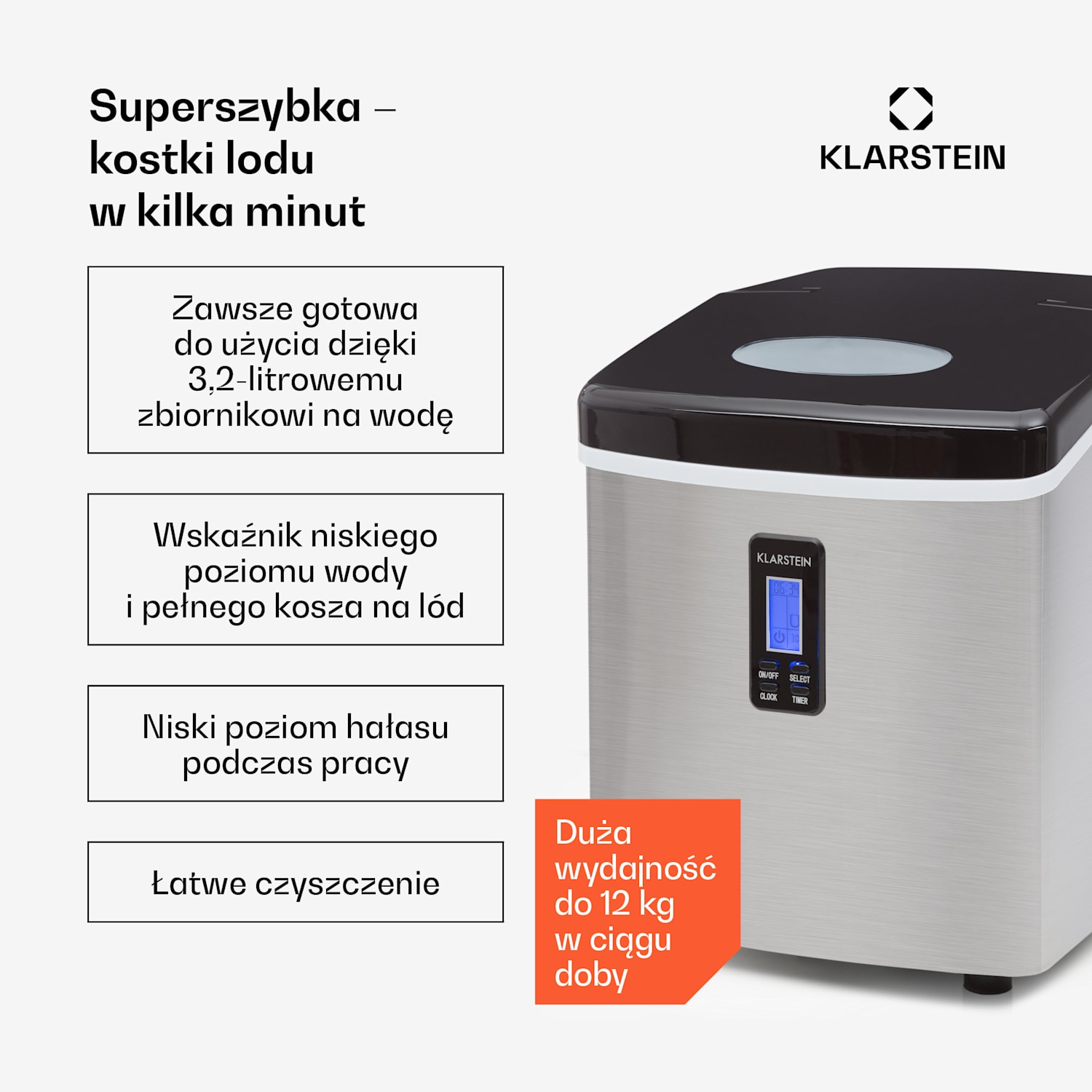 Kostkarka do lodu Mr. Black-Frost 150W stal szlach Czarny