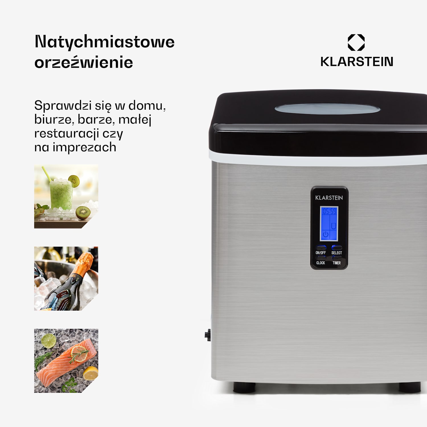 Kostkarka do lodu Mr. Black-Frost 150W stal szlach Czarny