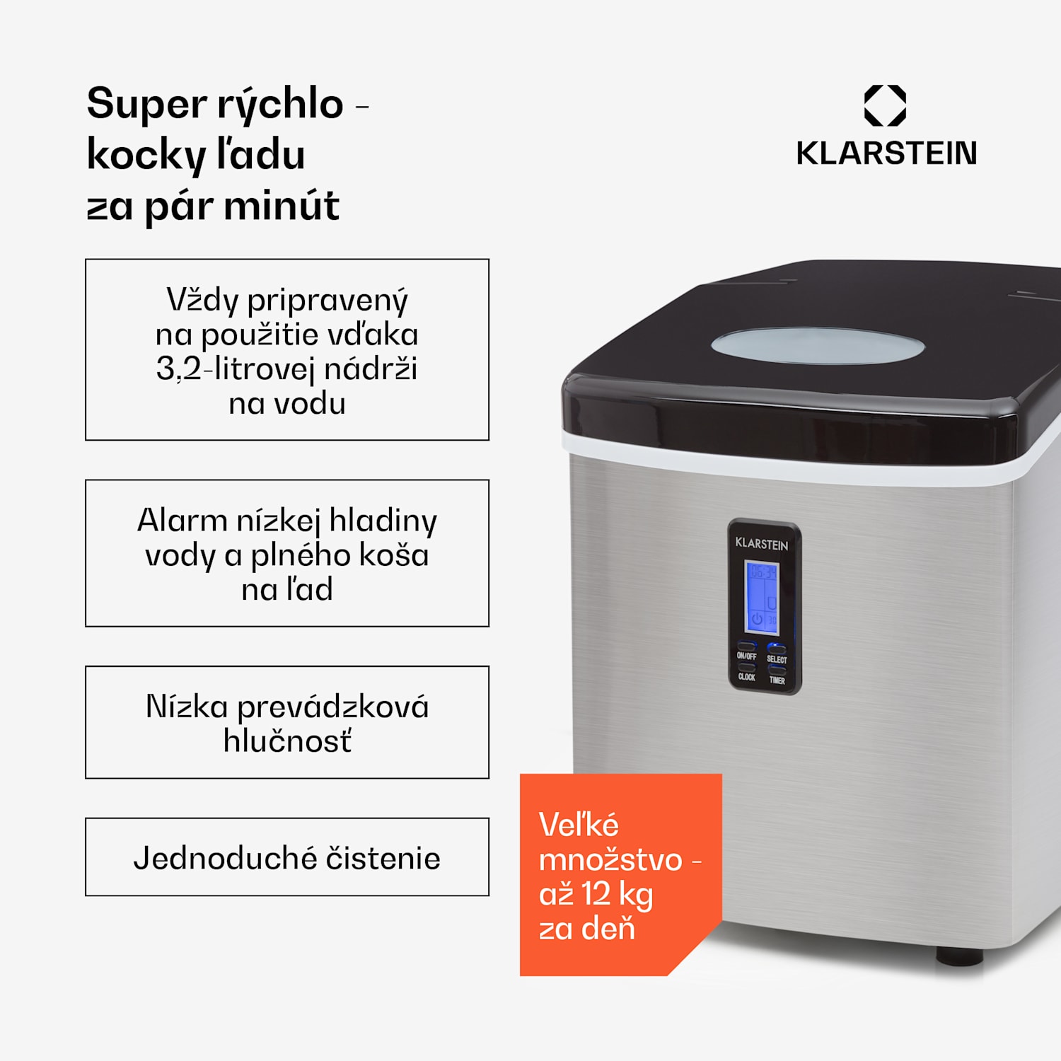 Mr. Black-Frost, výrobník ľadu, 150 W, stroj na výrobu ľadu Čierna