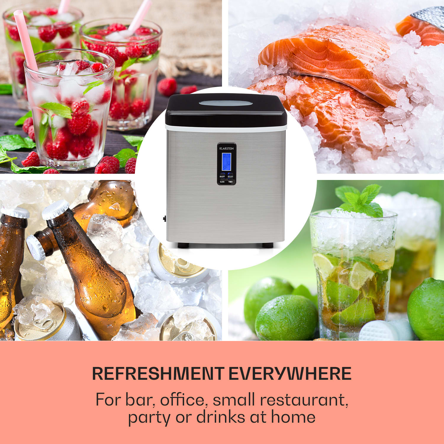 Mr. Black-Frost, jégkocka készítő, 150 W, jégkockagyártó Fekete