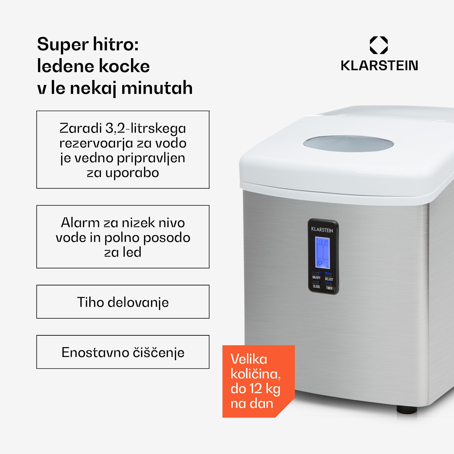 Mr. Silver Frost Naprava za Led 150W Nerjaveče jeklo Bela