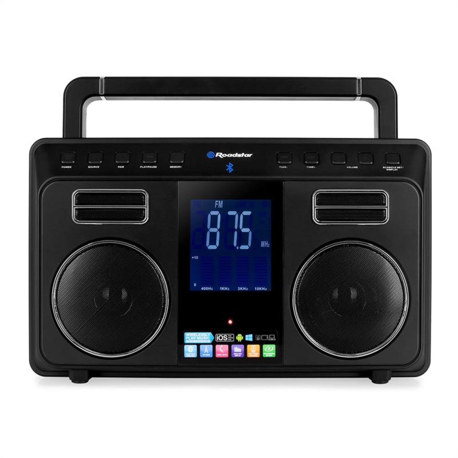 TRA-800BT Stereo Bluetooth rádio AUX LCD nabíjateľná batéria 