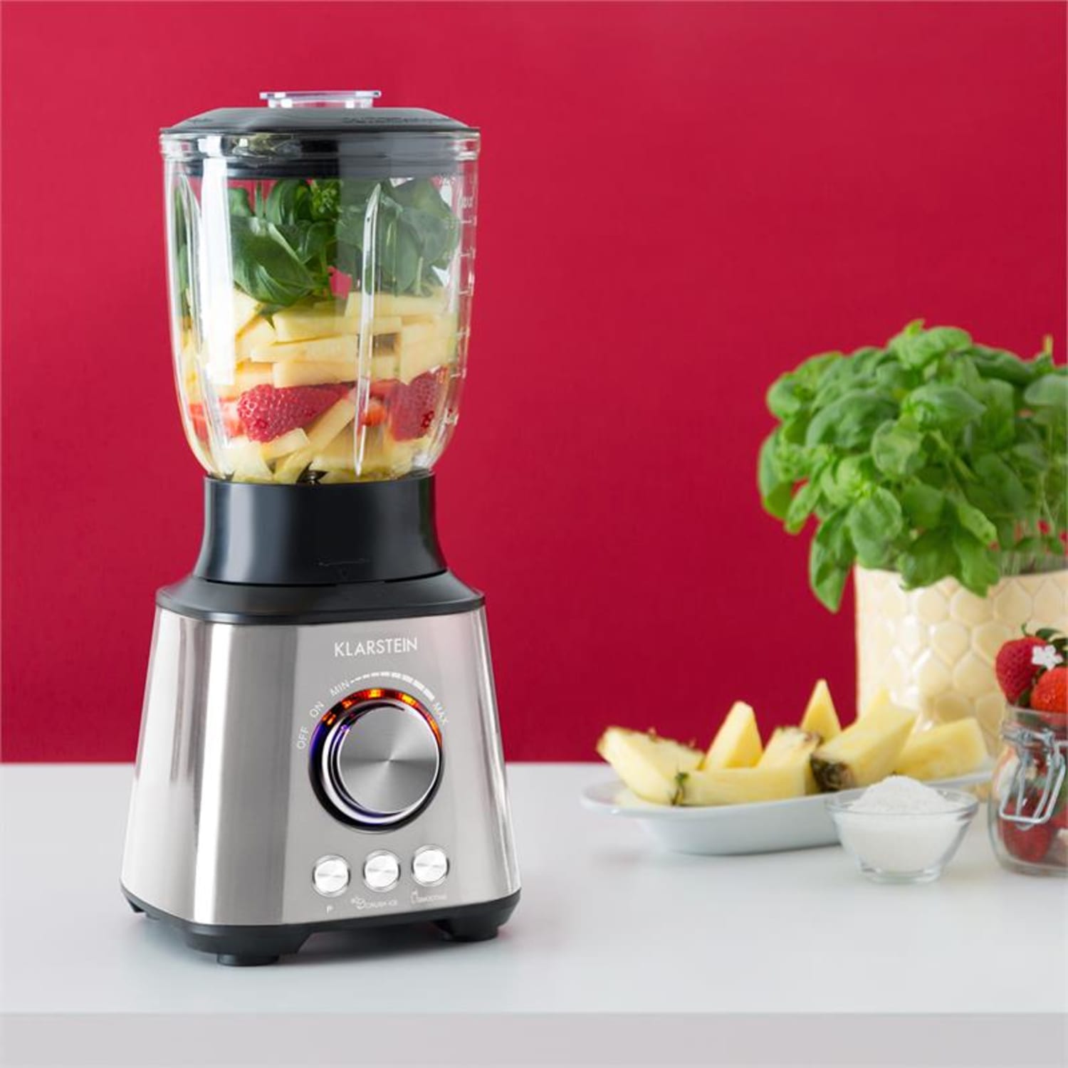 Klarstein Herakles, 1000 W, 1,5 liter, asztali mixer, rozsdamentes acél Ezüst