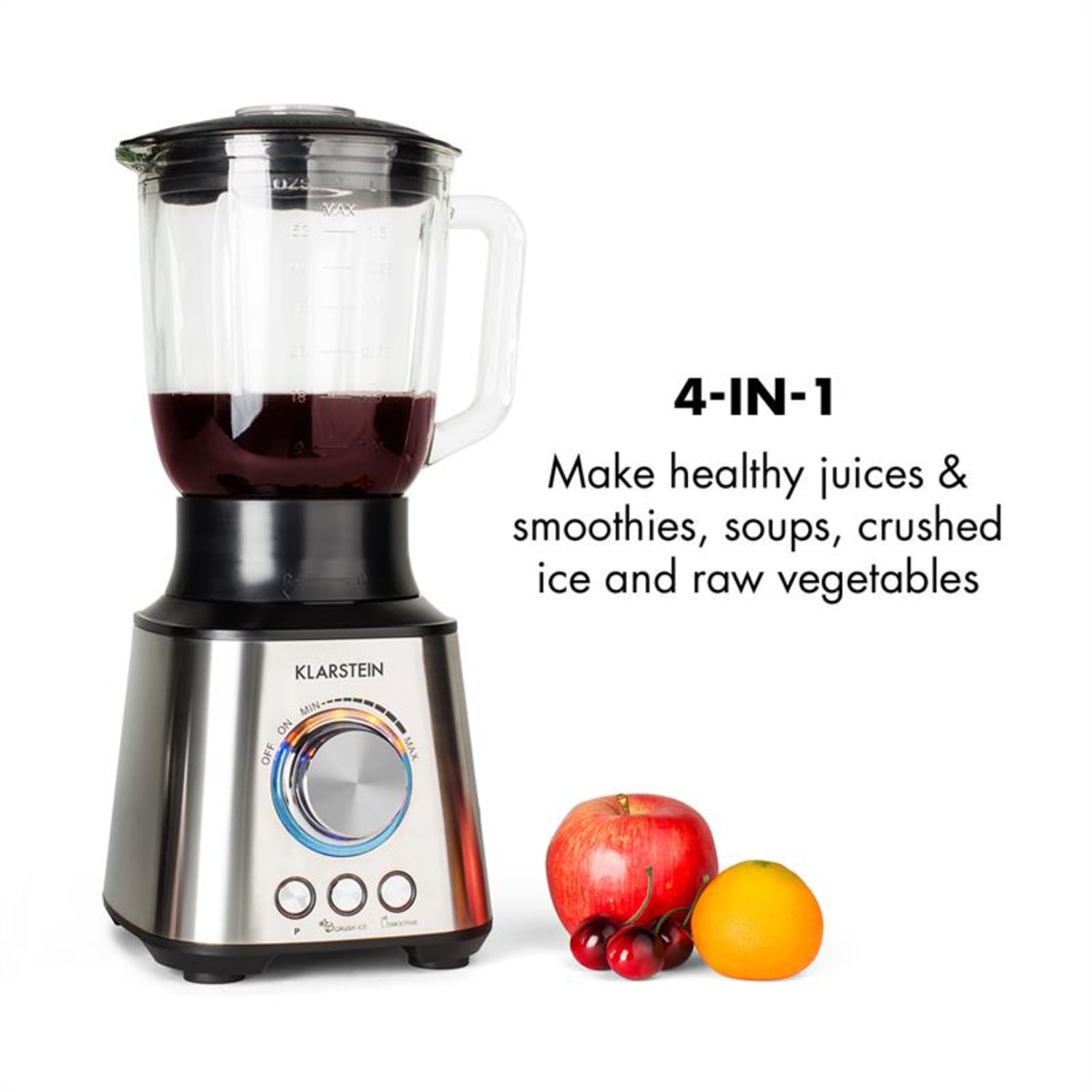 Klarstein Herakles, 1000 W, 1,5 liter, asztali mixer, rozsdamentes acél Ezüst